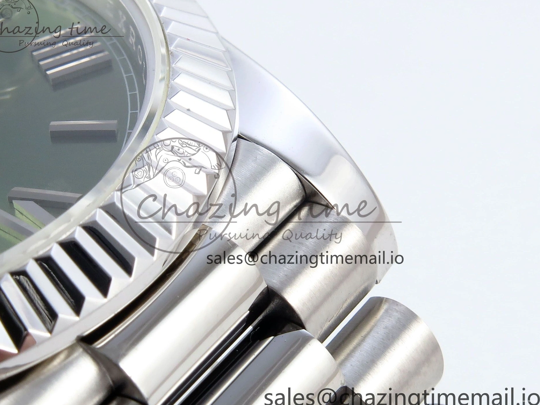 0113 Tailored Day Date 40 SS 228239 KF 1:1 Best Edition Green Roman Dial on President Bracelet VR3255 (Gain Weight) 826